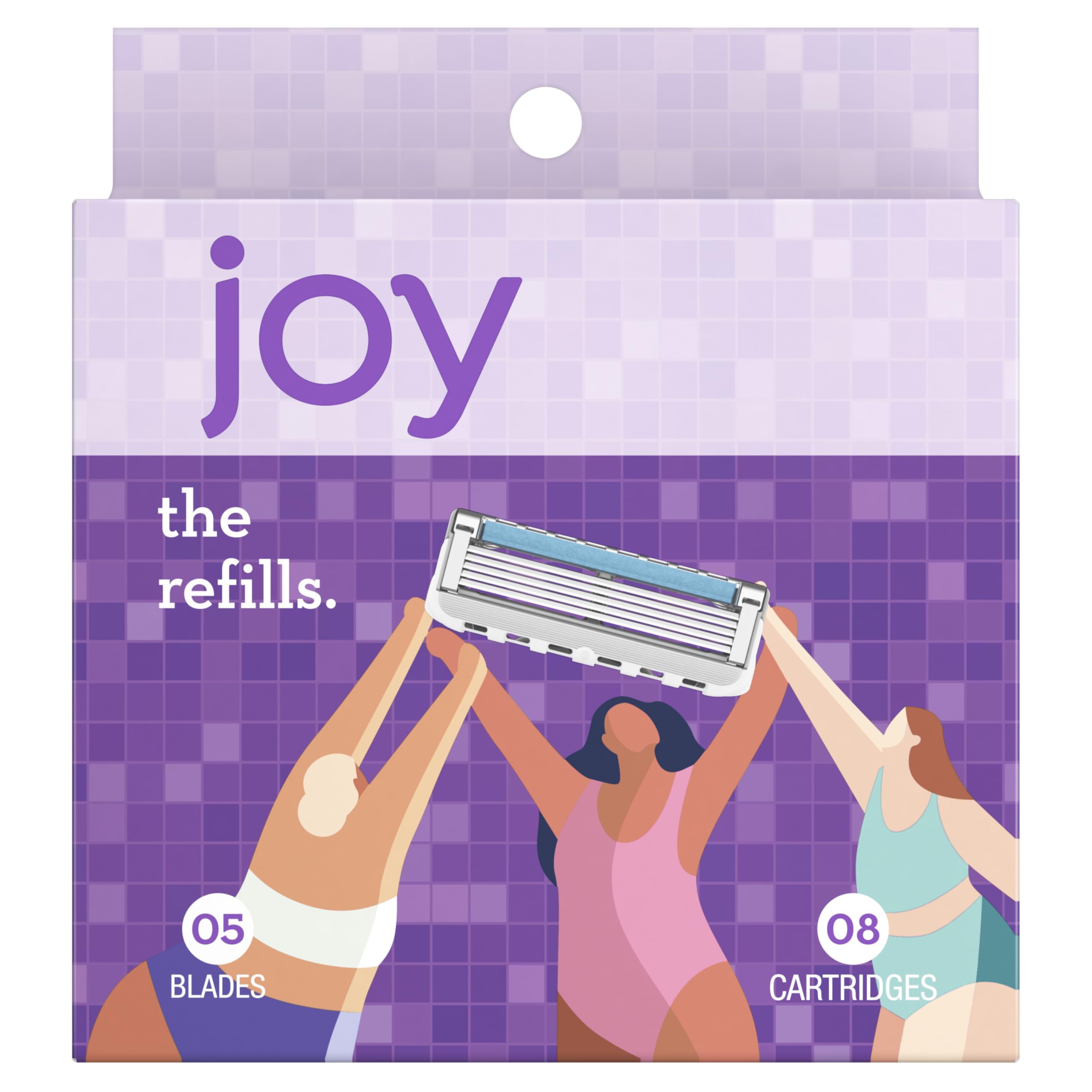 JOY Razor Refills click into the handle for easy assembly