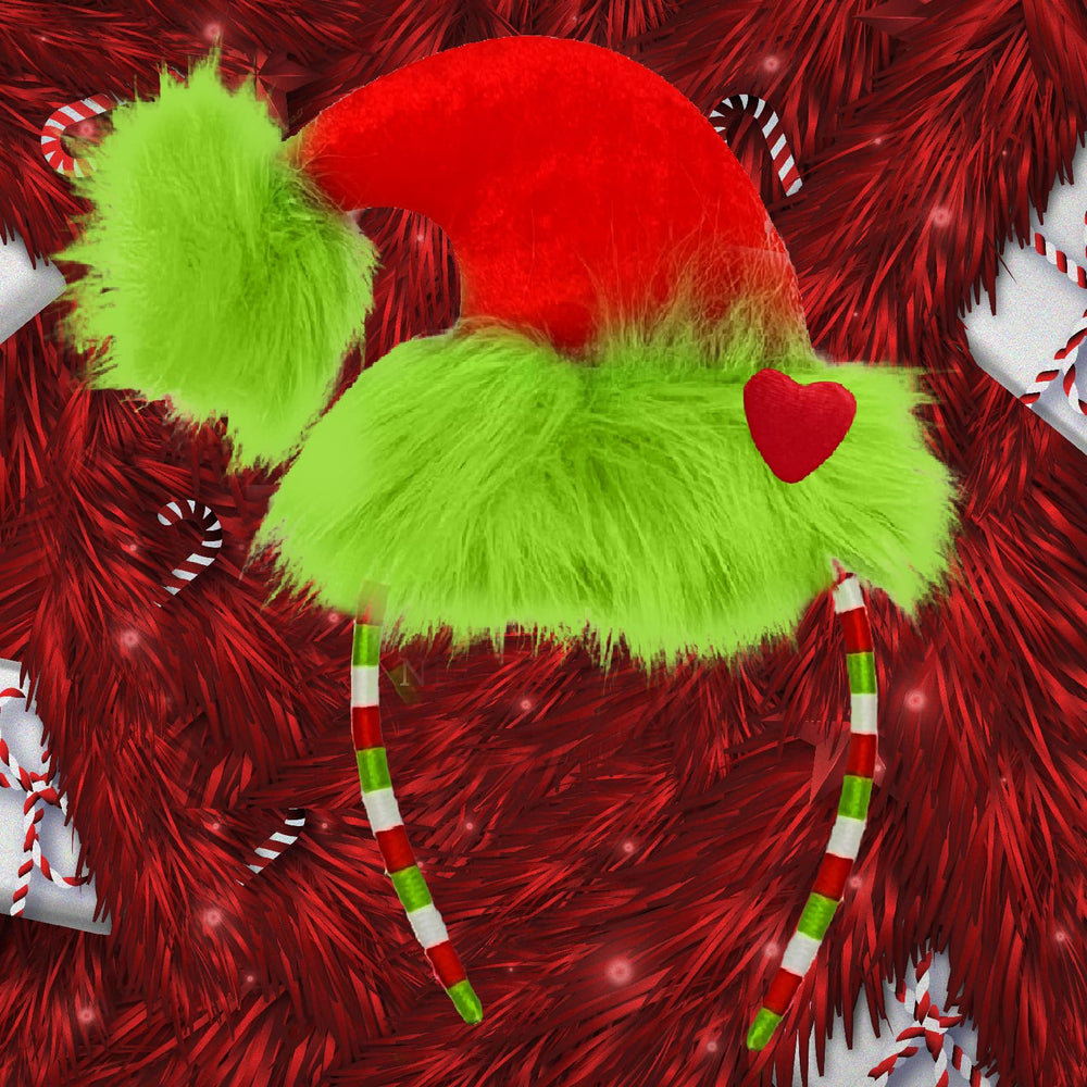 Joycredible festive headband close-up highlighting lightweight, comfortable wear.