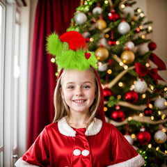 Joycredible red heart hair clip detail adds cute holiday charm.
