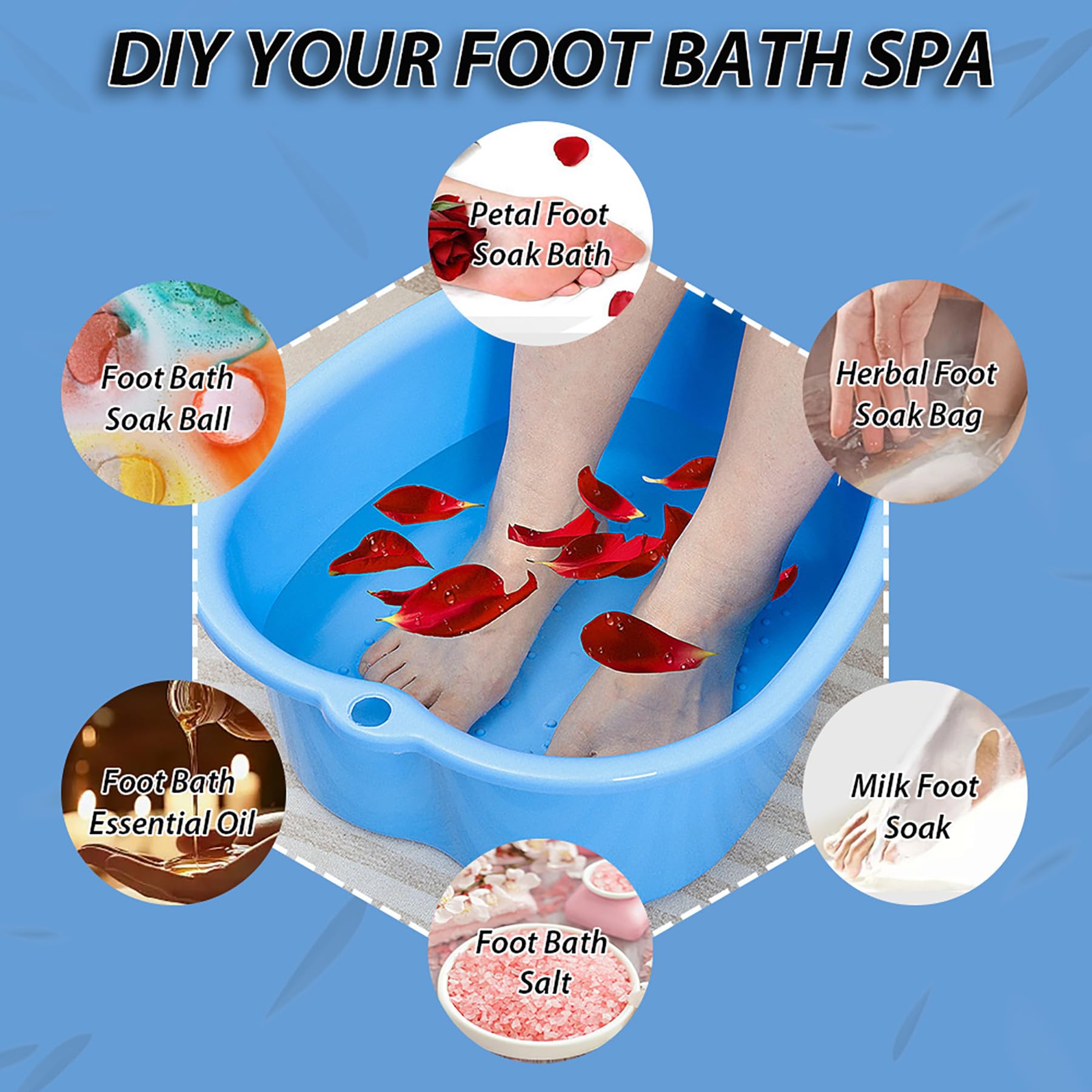 JoyMay foot bath hook design saves space when stored after use.