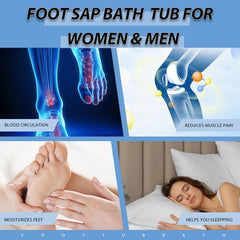 JoyMay foot bath large dimensions 38x33x15cm fits bigger feet for thorough soaking.