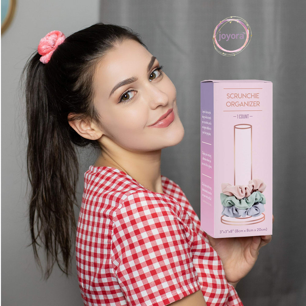 JOYORA stable flat-base acrylic stand stays secure on bathroom counter