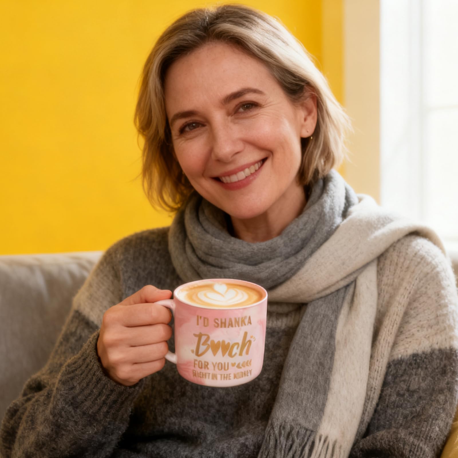 Joyvella self-care basket ceramic coffee mug image for daily hydration during work or tea time.