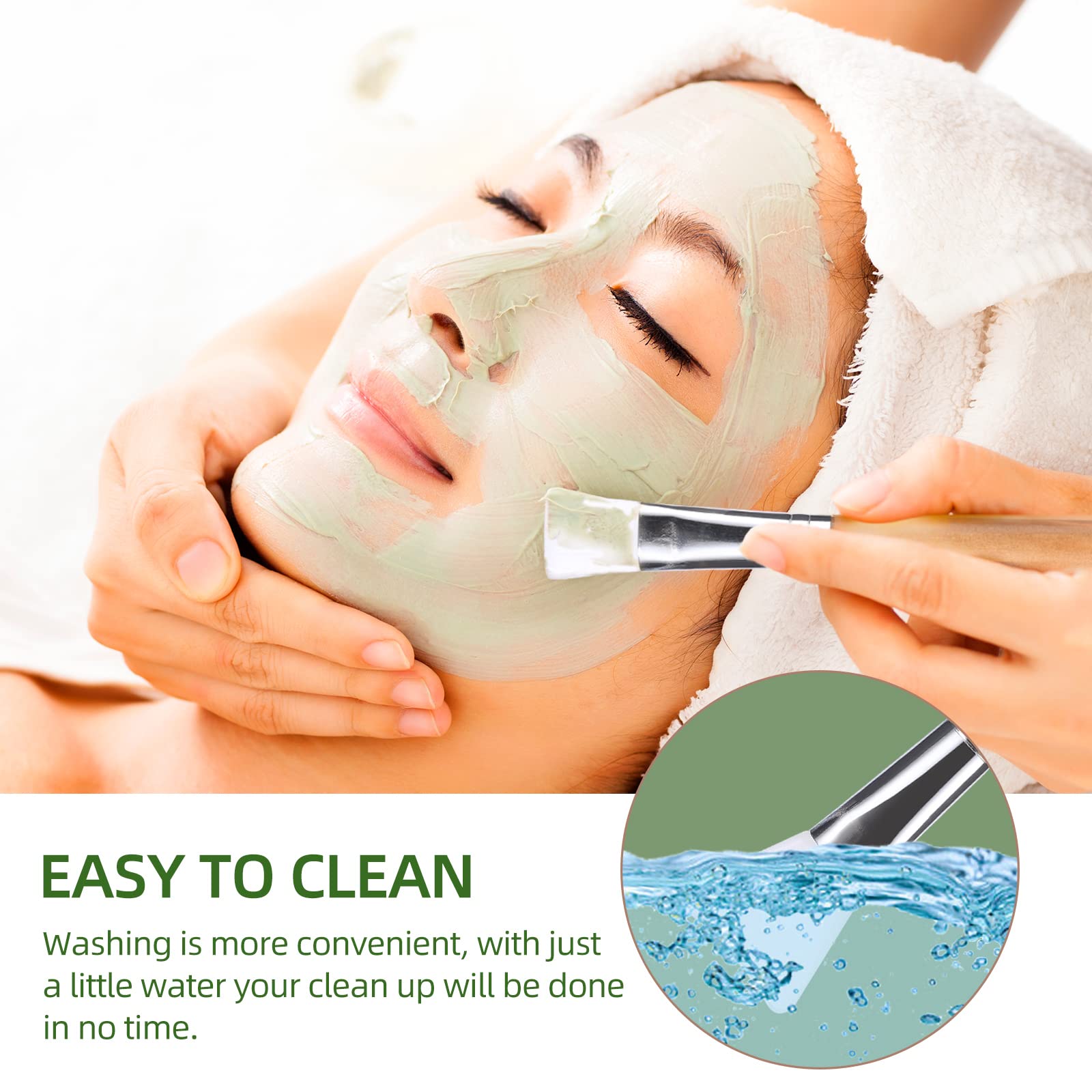 JPNK double-head soft silicone brush close-up highlighting clay mask application