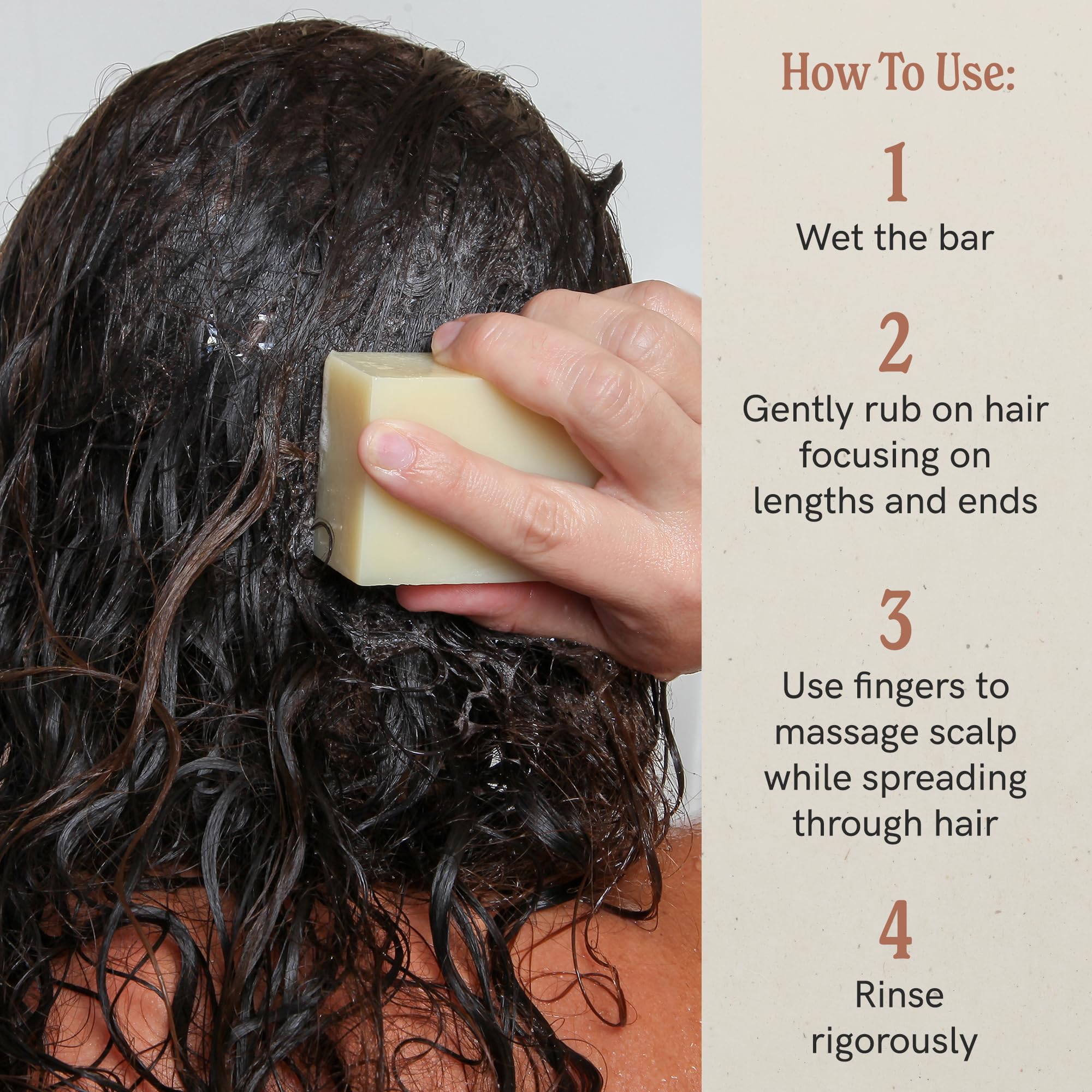 Castor oil ingredient detail in J.R.LIGGETT'S shampoo bar for moisture.