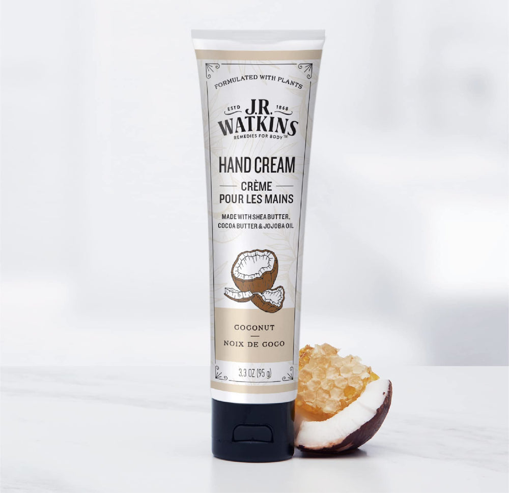 J.R. Watkins cruelty-free logo with hand cream jar communicates ethical choice and trust