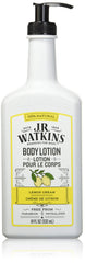 J.R. Watkins Daily Moisturizing Lotion Lemon Cream bottle front for smooth skin.
