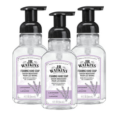 J.R. Watkins foaming hand soap pump dispenser for easy, mess-free washing.