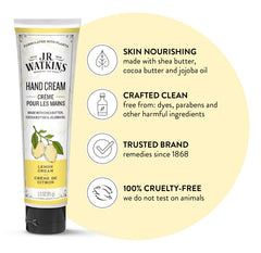 J.R. Watkins hand cream shea butter closeup emphasizing deep conditioning.