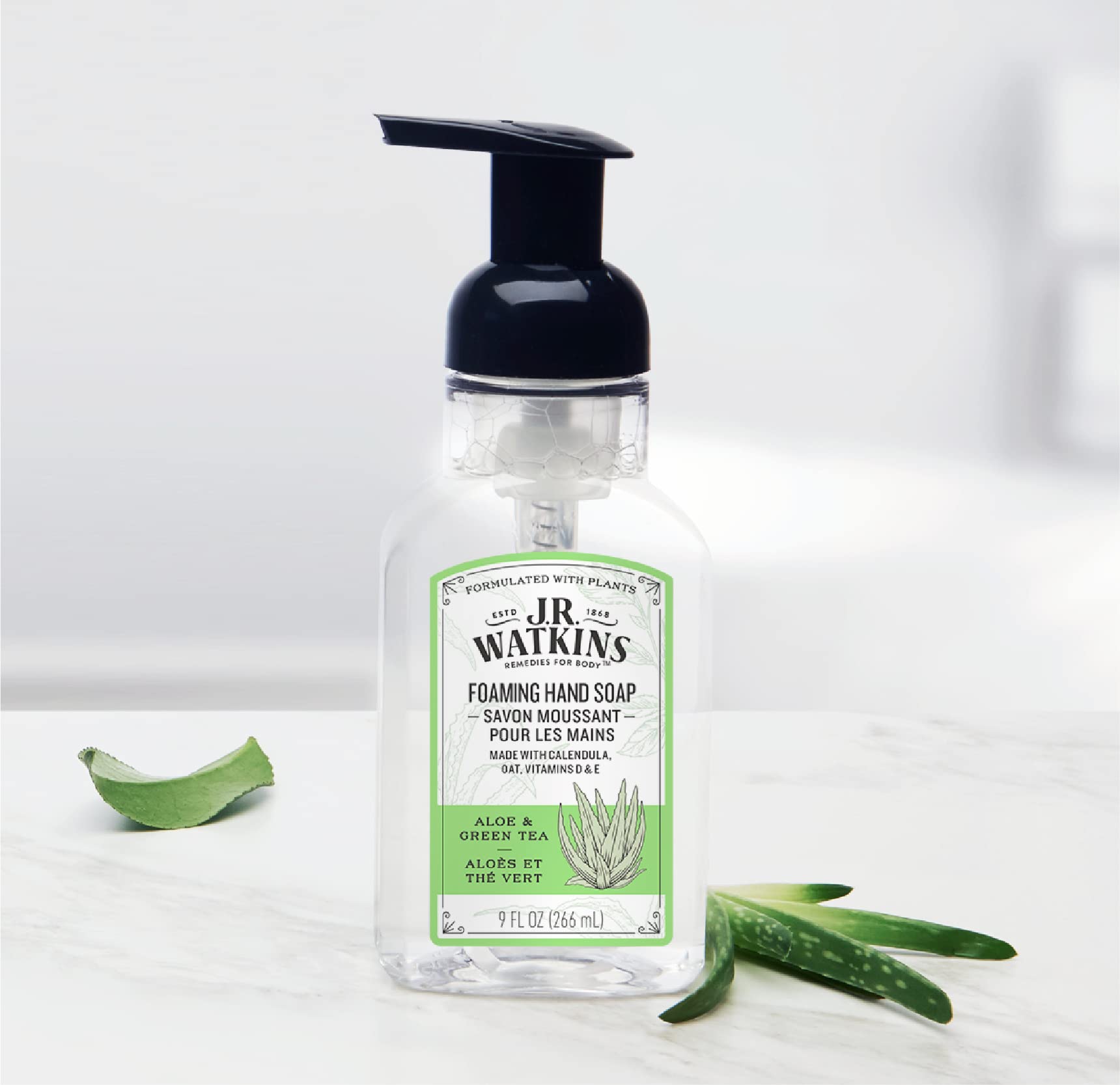 J.R. Watkins moisturizing foam texture remains gentle on hands