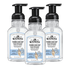 J.R. Watkins Ocean Breeze foaming soap pump with gentle cleansing and refreshing scent.