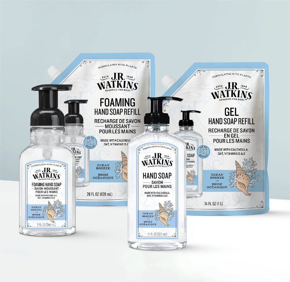 J.R. Watkins Ocean Breeze fragrance adds a crisp, ocean-inspired aroma.