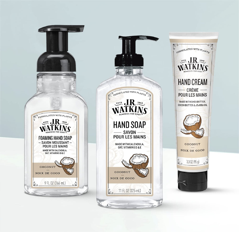 J.R. Watkins ingredients list highlights shea, cocoa, avocado oils for skin nourishment