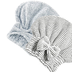 Jseng bamboo fiber hair drying cap 2pc large wrap for fast drying and overnight conditioning