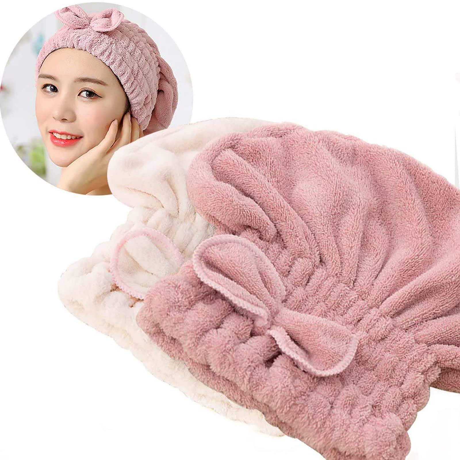 Jseng 2pc drying cap ultra-soft microfiber for comfortable overnight conditioning and pillow protection