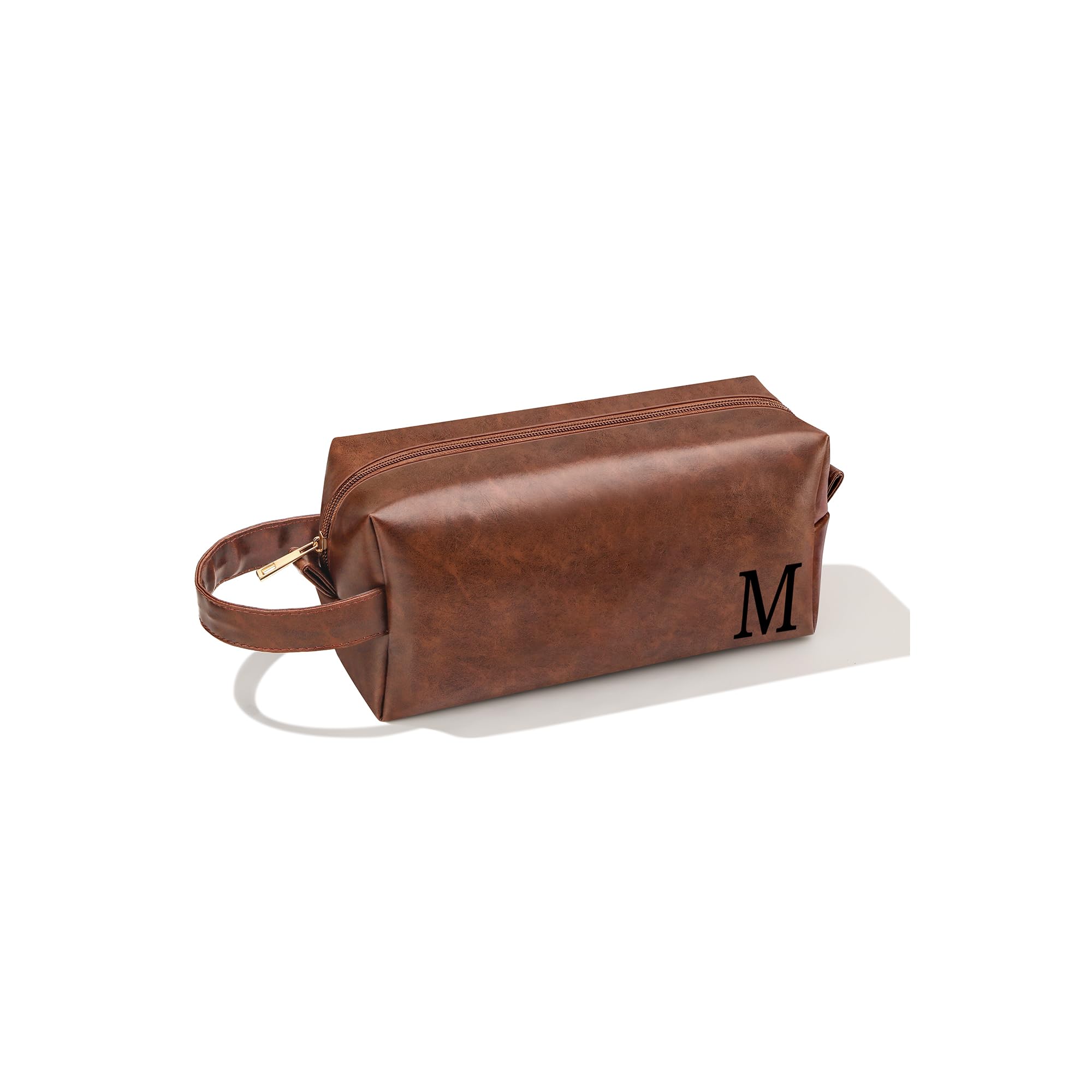 JSENGIFT men's toiletry bag Initial M front view for organized travel