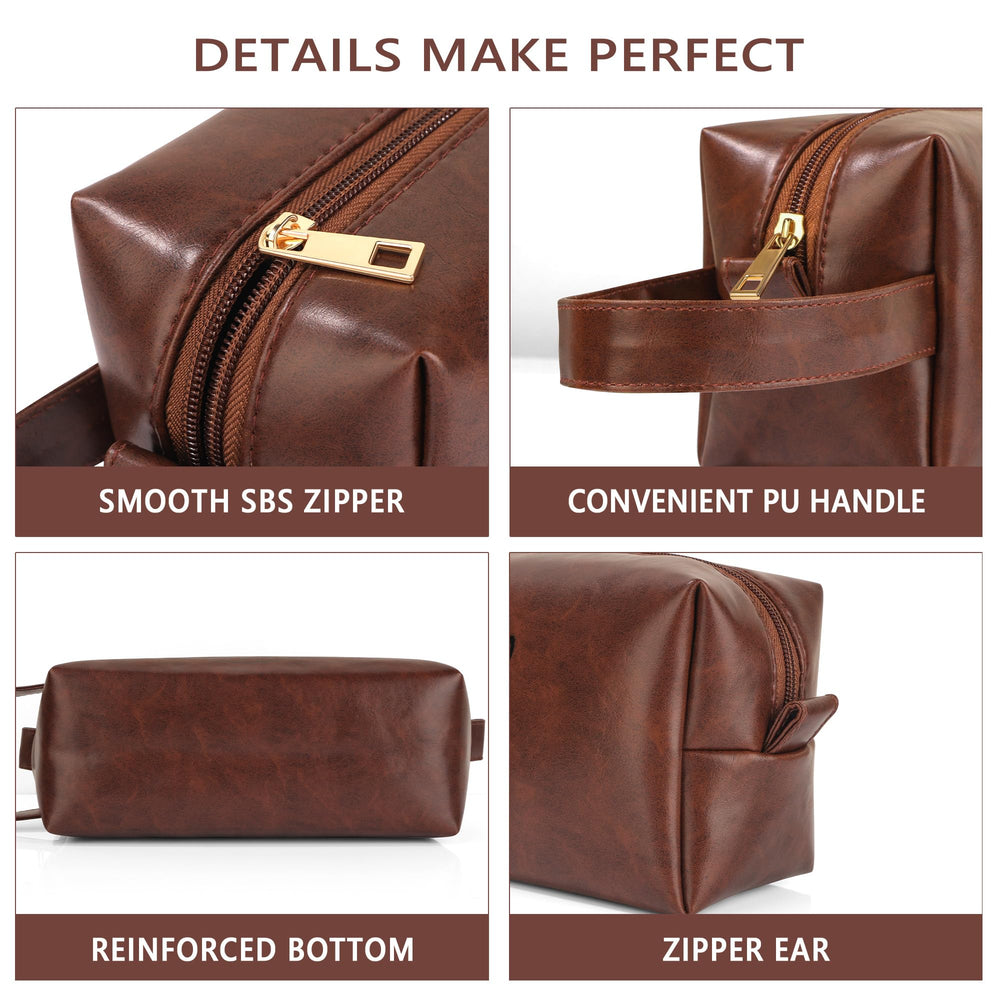 JSENGIFT Initial M brown leather gift-ready bag for him