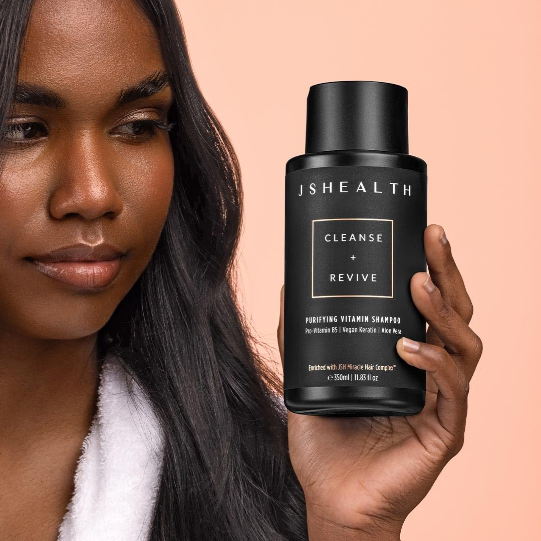 JSHealth Purifying Keratin Shampoo scalp massage promotes soothing, healthy scalp care.