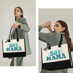 JSTUMB Tote Closeup reveals fade-resistant fabric and sturdy stitching.