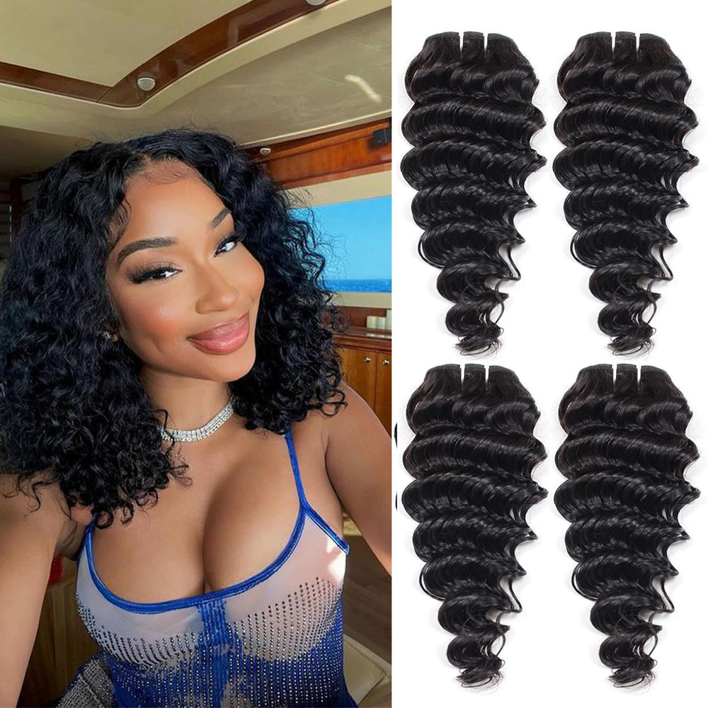 JTdebade Deep Wave bundles 12inch packaging shows premium virgin hair ready for styling versatility