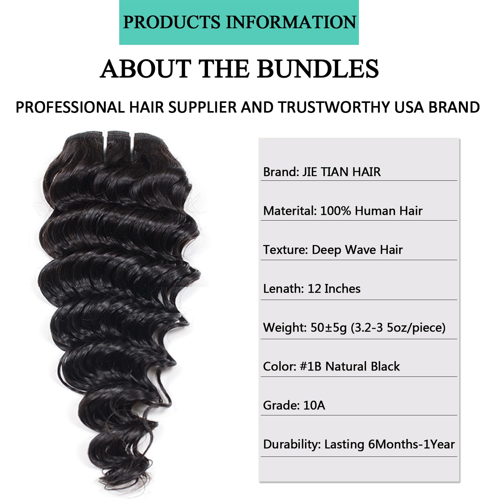 JTdebade Deep Wave bundles closeup-weft highlights tight, durable construction reduces shedding