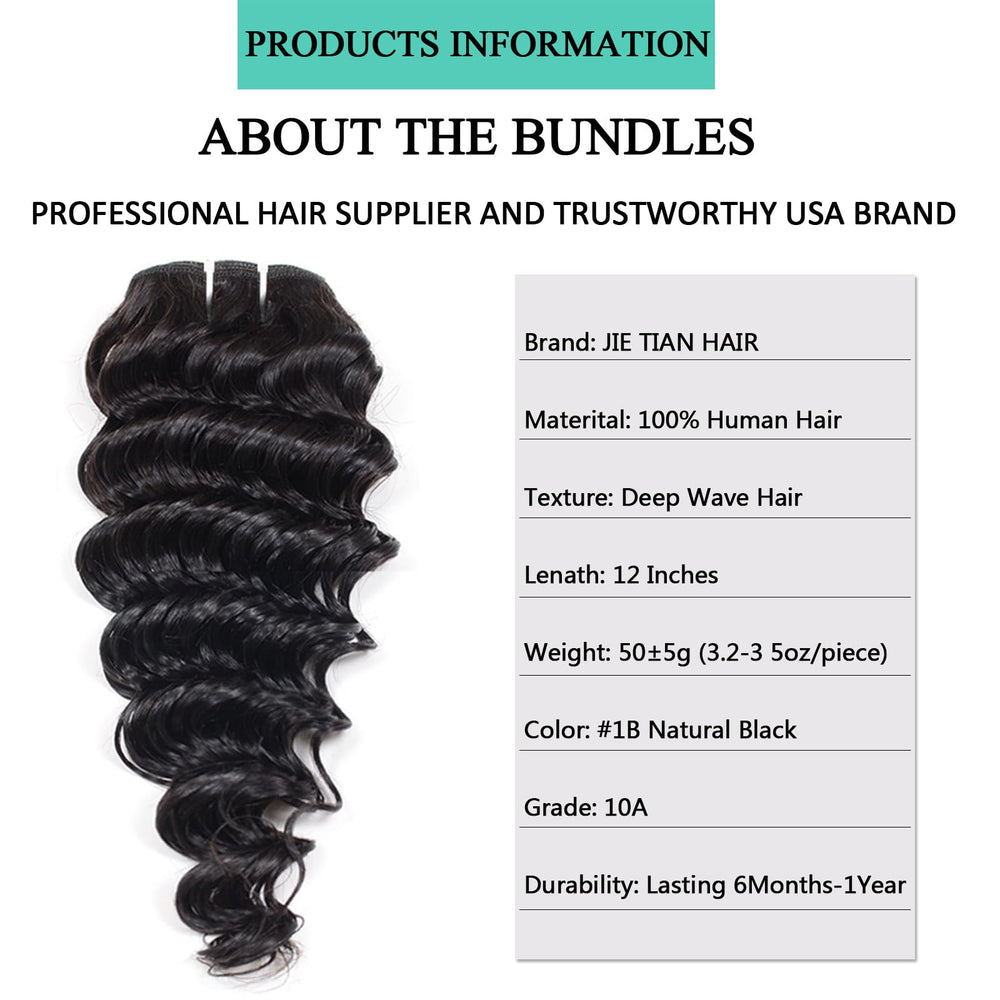 JTdebade Deep Wave bundles closeup-weft highlights tight, durable construction reduces shedding