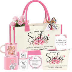 JTENGTOP sister gift basket pink tote bag for stylish daily organization.