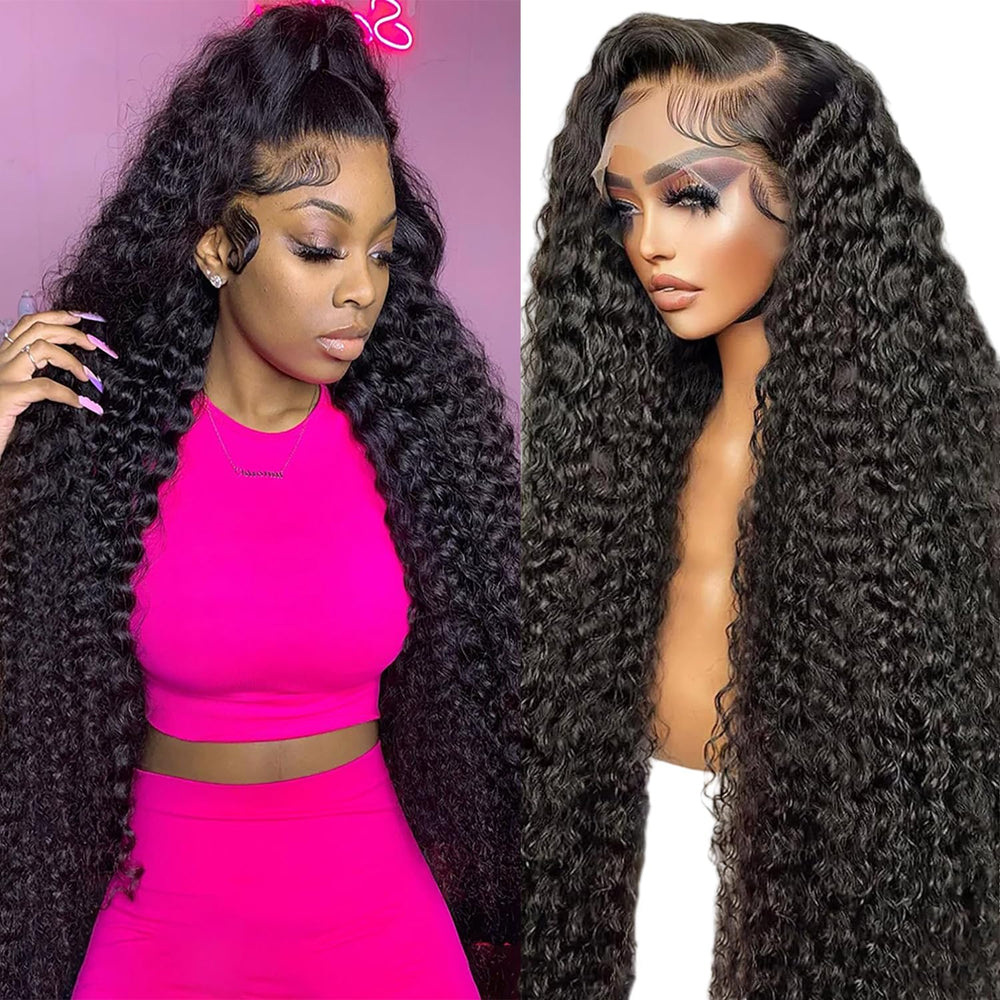 JTMMP 13x6 deep wave lace front wig closeup shows natural hairline with baby hairs