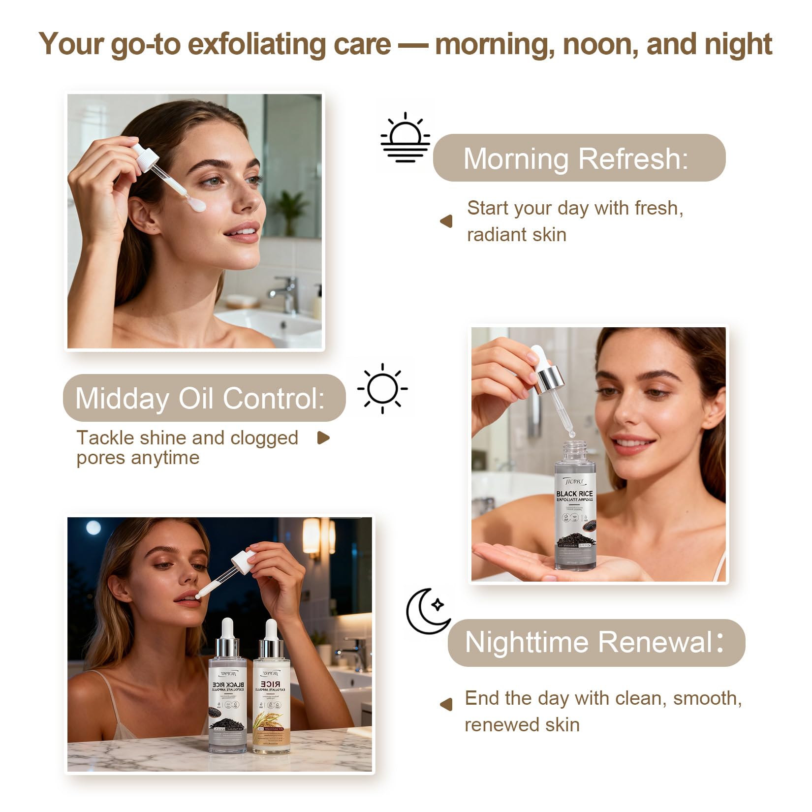 Jtopyrt Glow Morning Night routine shot suggests versatile daily use for all skin types.
