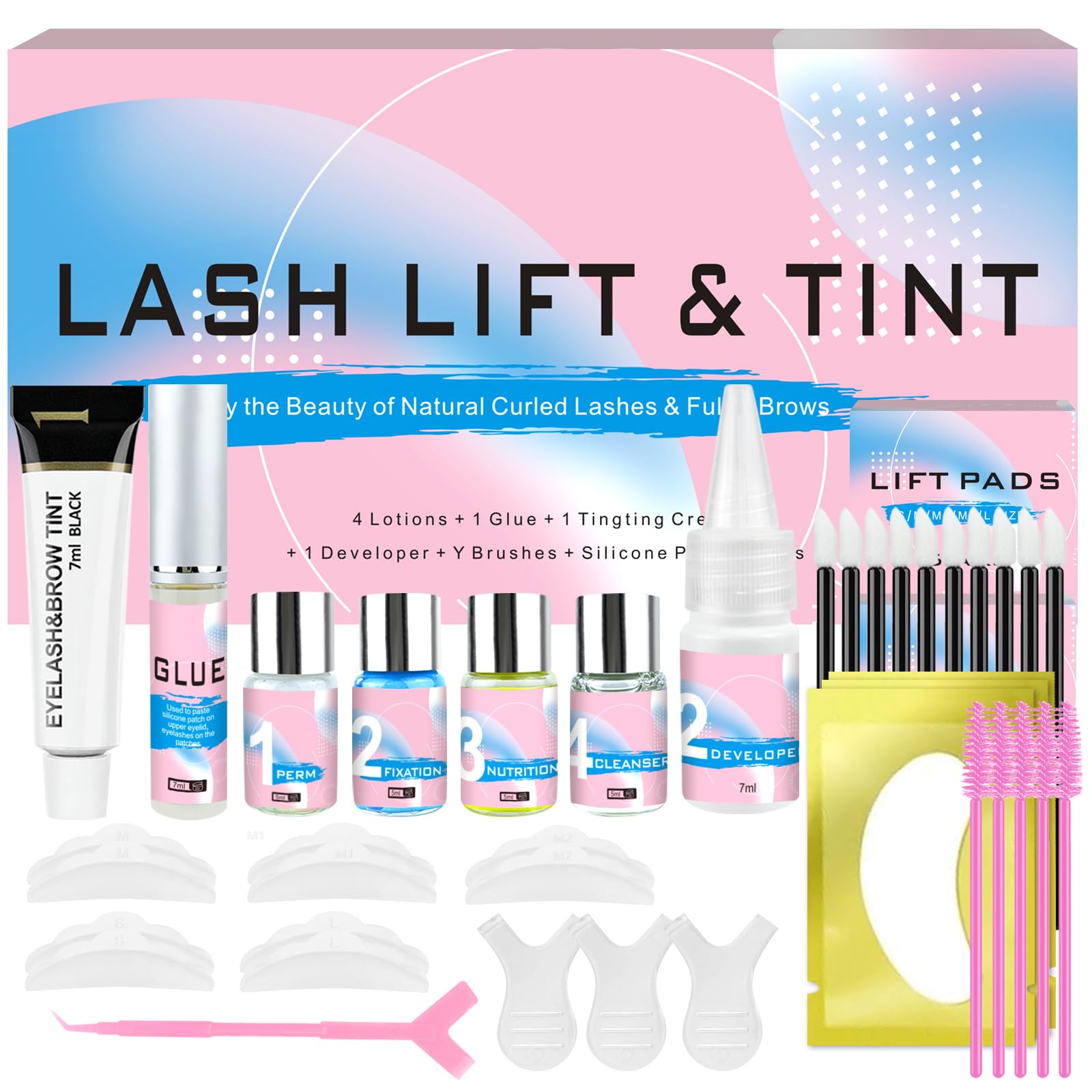 JUANPHEA lash lift kit packaging for at-home salon results and easy storage.