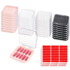 Jucoan 32-pack nail boxes displayed in four colors for organized salon shelving and easy access