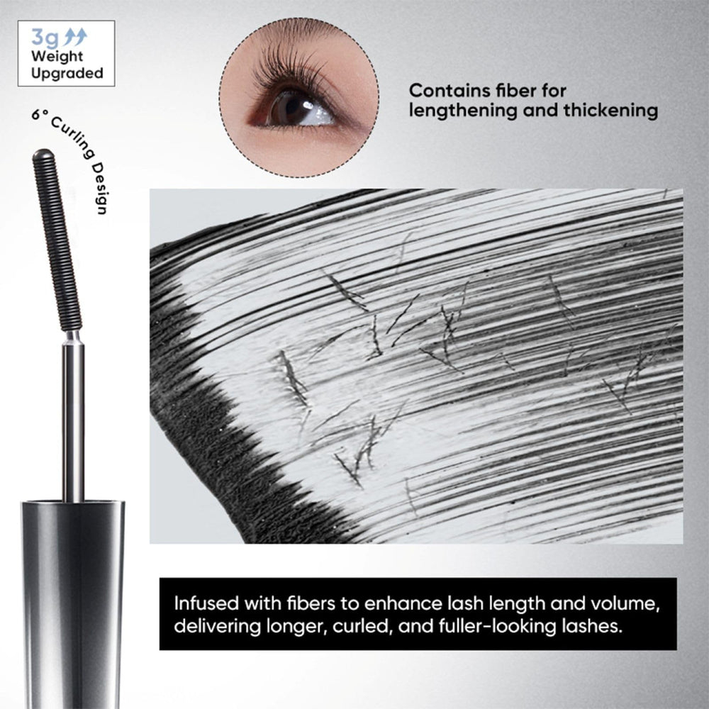 JUDYDOLL 3D Curling Eyelash Iron Mascara black variant close-up for dramatic yet natural look.