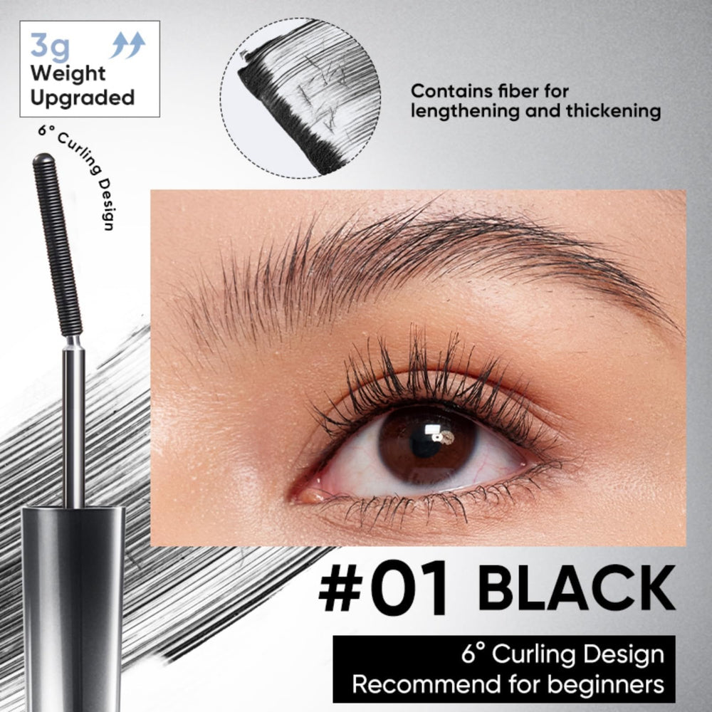 JUDYDOLL 3D Curling Eyelash Iron Mascara wand application for precise clump-free definition.