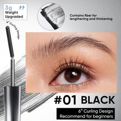 JUDYDOLL 3D Curling Eyelash Iron Mascara wand application for precise clump-free definition.