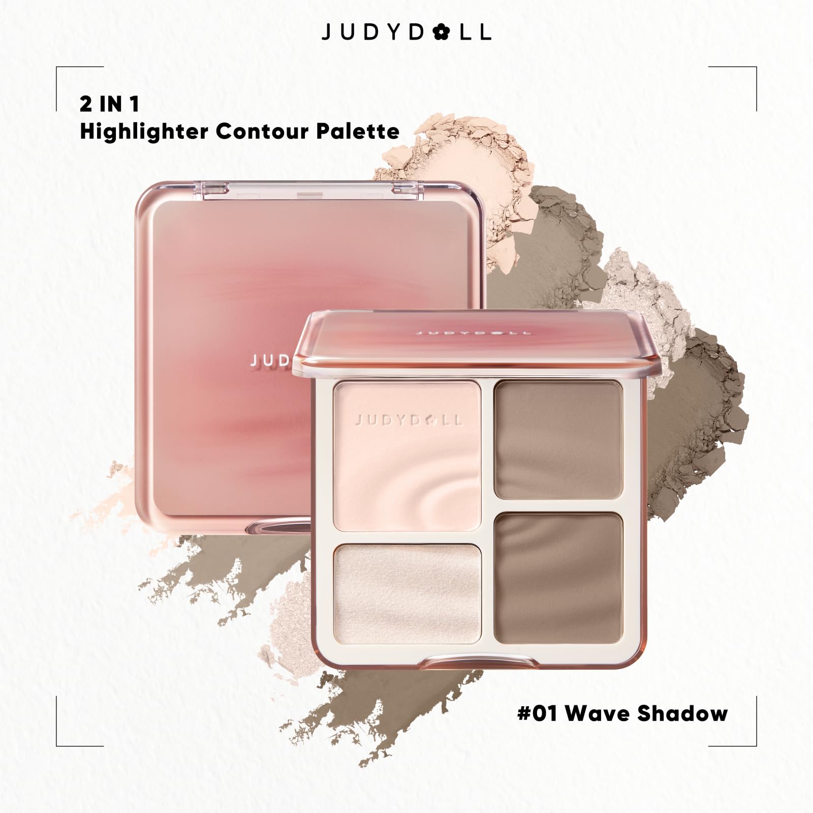 JUDYDOLL Highlight Contour Palette contour shade 2 for deeper sculpt.