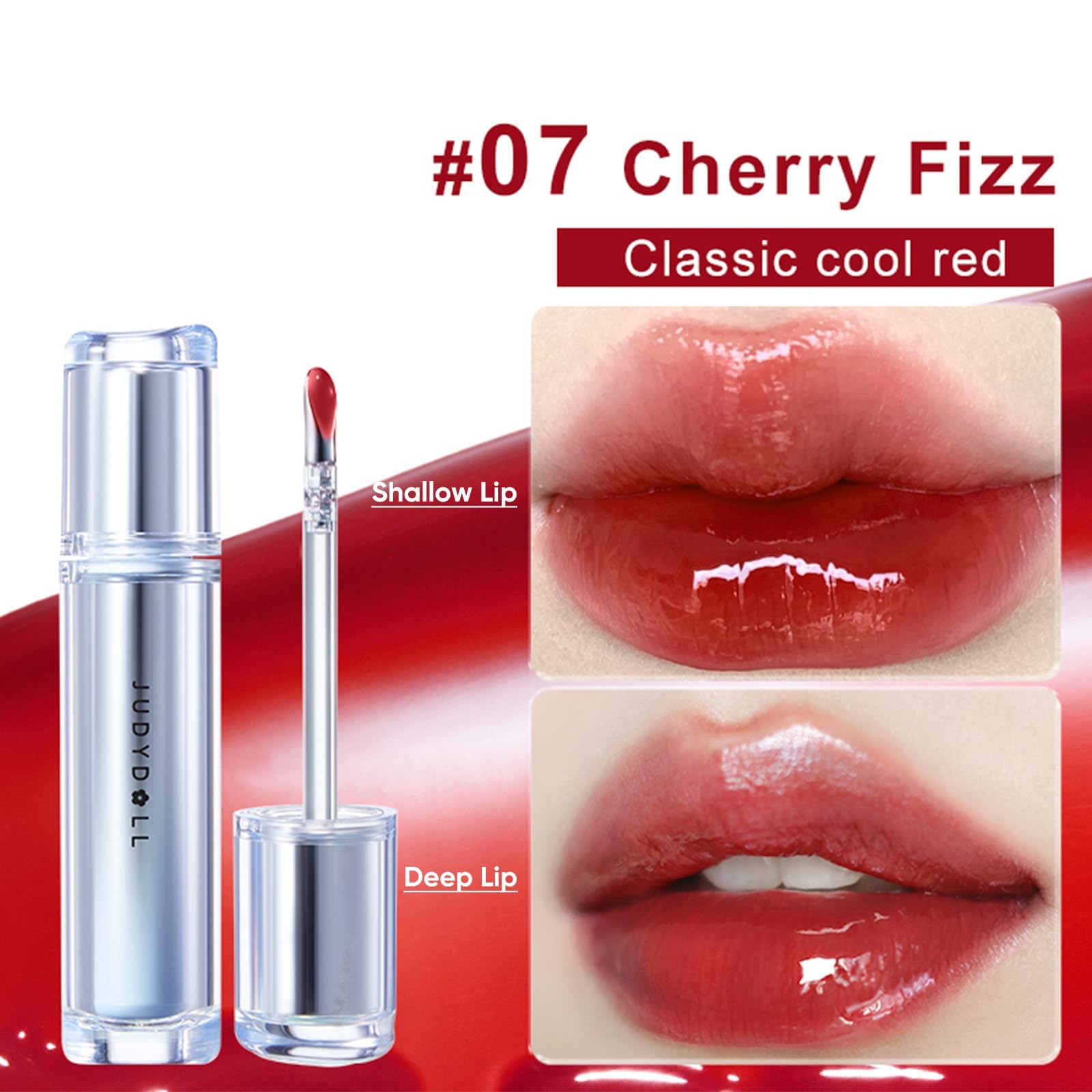 JUDYDOLL Ice Watery Lip Gloss mirror shine adds a glossy finish.