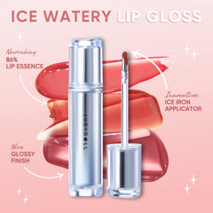 JUDYDOLL Ice Watery Lip Gloss long-lasting color withstands meals and drinks