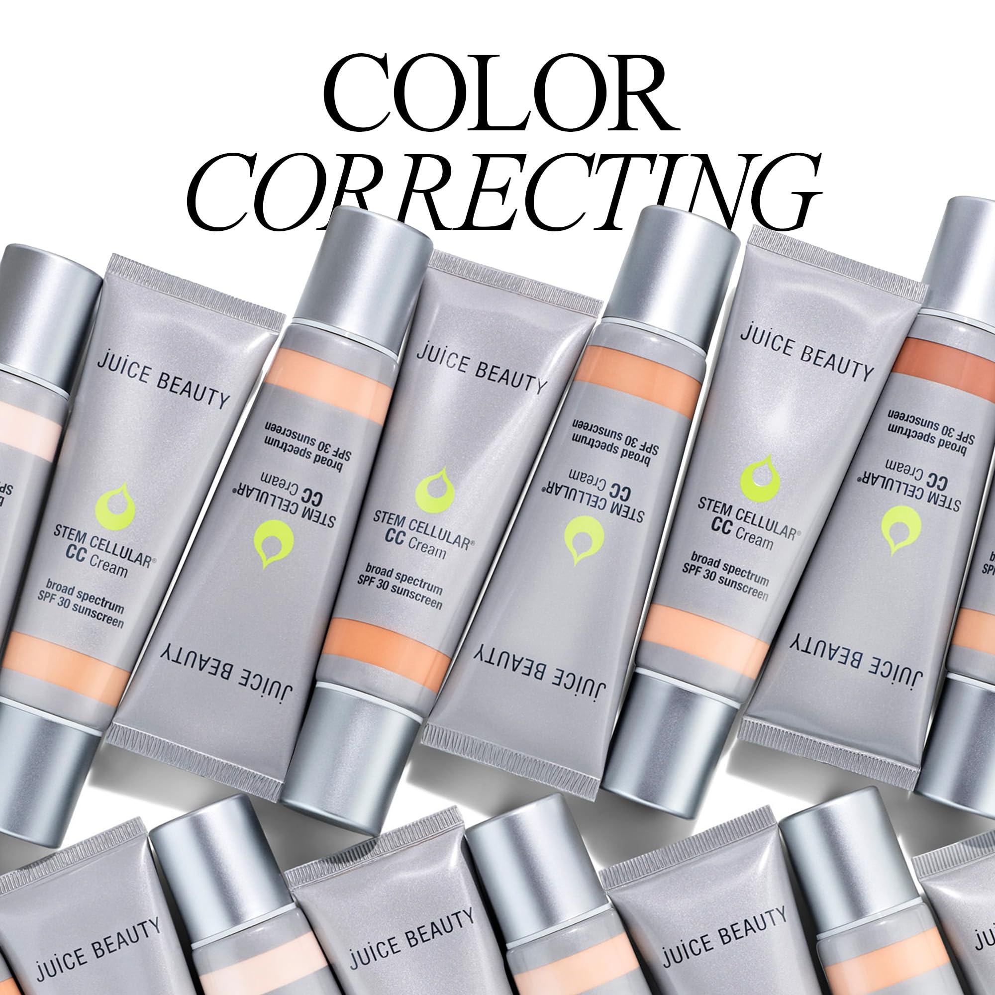 Juice Beauty Stem Cellular CC Cream application demonstrates 12-in-1 multitasking benefits.