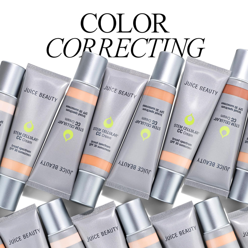 Juice Beauty Stem Cellular CC Cream application demonstrates 12-in-1 multitasking benefits.