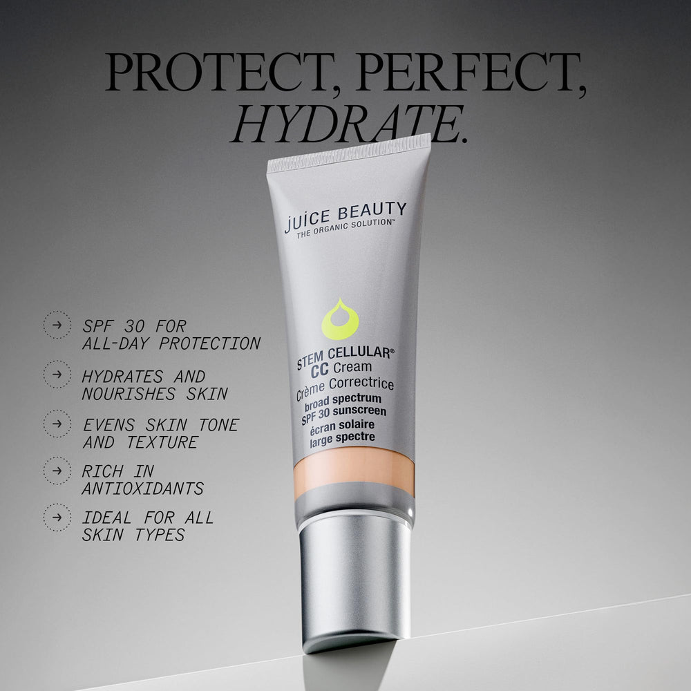 Juice Beauty Stem Cellular CC Cream Desert Glow SPF 30 coverage on skin