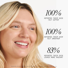 Juice Beauty Stem Cellular Exfoliating Peel Spray texture closeup highlighting lightweight formula for comfortable application.