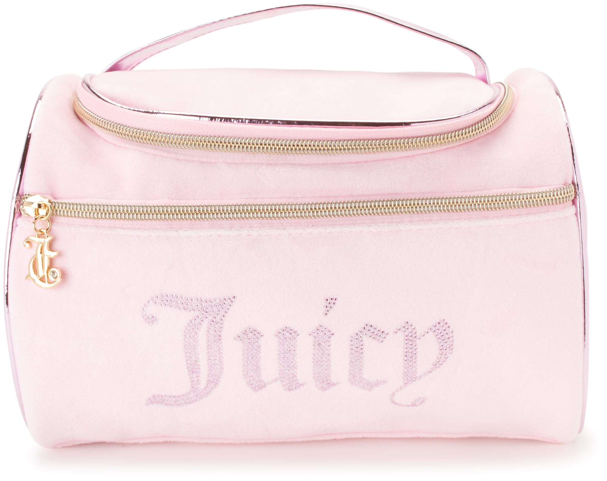 Juicy Couture pink makeup bag compact travel size fits neatly in luggage and weekend bags.