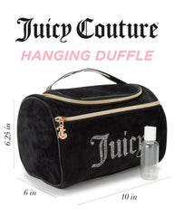 Juicy Couture cosmetics organizer interior lining keeps brushes and bottles neatly arranged.