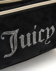 Juicy Couture travel duffel with hanging design for convenient on-the-go access.