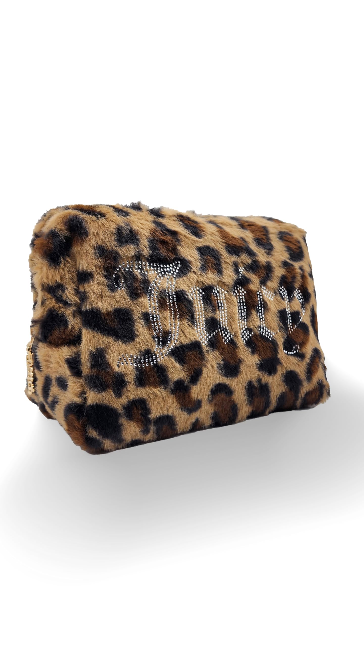 Juicy Couture travel organizer with faux fur accents adds chic carry for cosmetics.