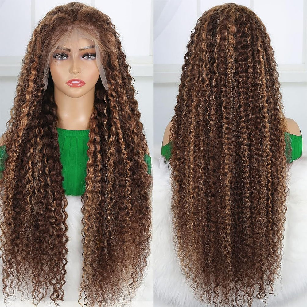 Jukabe honey blonde highlight wig closeup 4/27 ombre