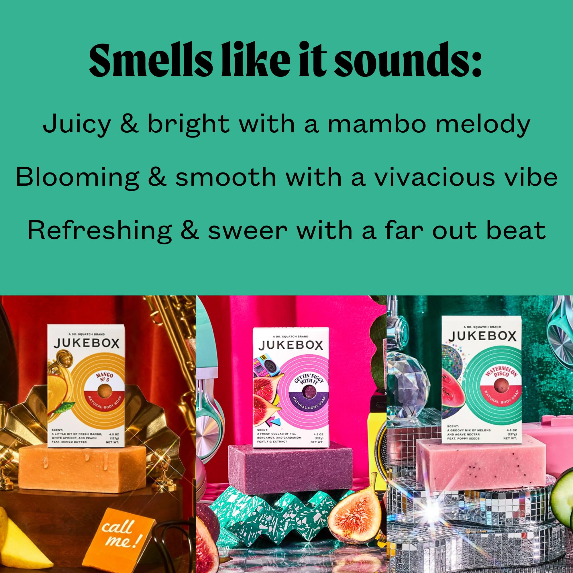 JUKEBOX cruelty-free seal close-up, ethically produced bath soap for mindful routines.