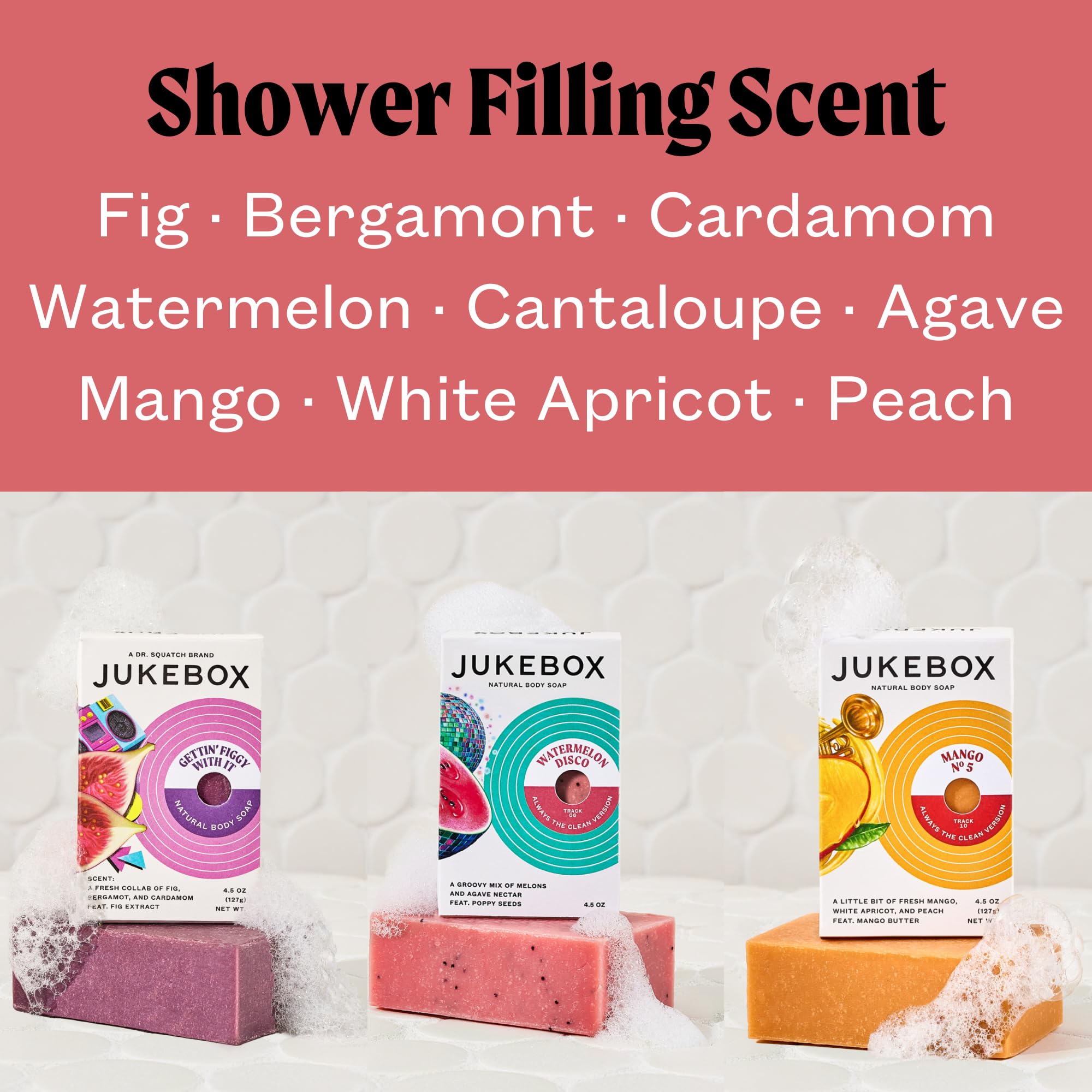 JUKEBOX variety-pack showing three bars for gifting or personal scent rotation.