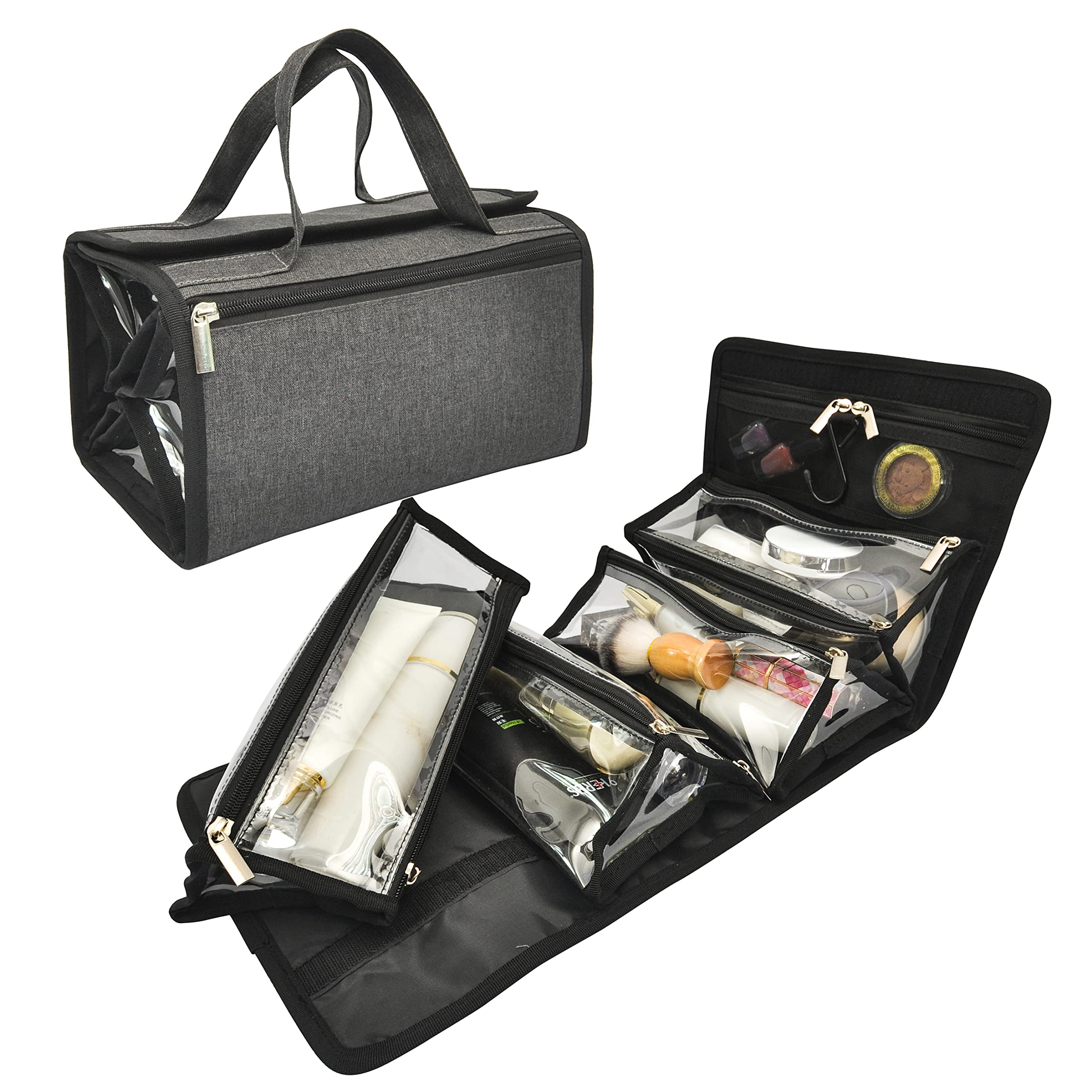 Jula Vance full travel setup in use, showcasing all pouches connected