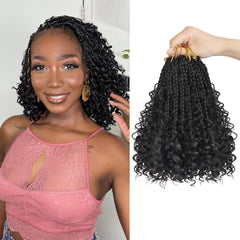 Julen Goddess Box Braids Crochet Hair 8in pre-looped top for quick protective styling